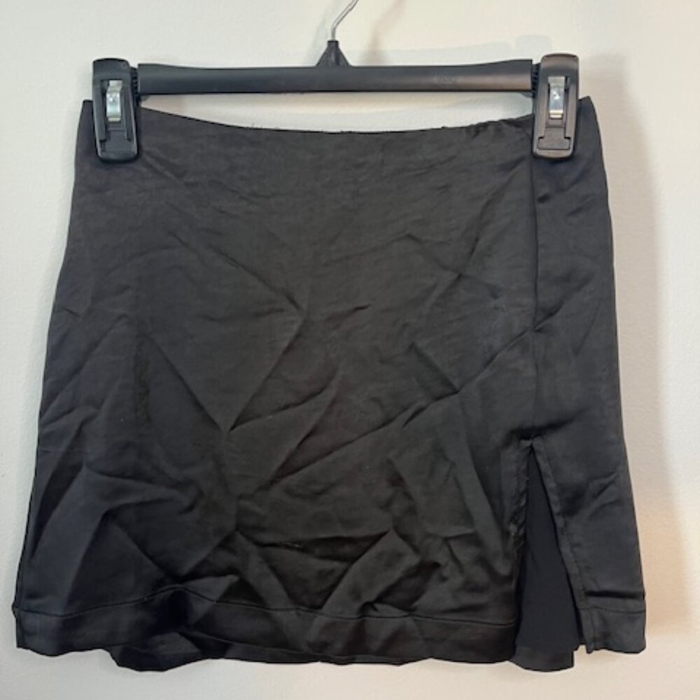 Black Satin mini skirt